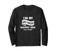 Camiseta gráfica I'm Not Anti-Social I'm Selectively Manga Larga
