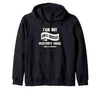 Camiseta gráfica I'm Not Anti-Social I'm Selectively Sudadera con Capucha