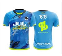 Camiseta Gráfica Jul 90 Minutos MM9, Estilo Urbano Contemporáneo, Manga Corta, Rosa, Estampado, Cuello Redondo, Cantante Jul (FR/ES, Letras, S, Regular, Regular, Azul)