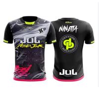 Camiseta Gráfica Jul 90 Minutos MM9, Estilo Urbano Contemporáneo, Manga Corta, Rosa, Estampado, Cuello Redondo, Cantante Jul (FR/ES, Letras, L, Regular, Regular, Negro)