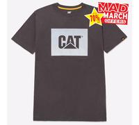 Camiseta Gráfica Para Hombre Caterpillar Logo Casual De Trabajo Gris