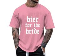 Camiseta gráfica para hombre con manga corta, cuello redondo, cómoda para actividades al aire libre, unisex, camiseta de ocio, Rosa., S