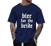 Camiseta gráfica para hombre con manga corta, cuello redondo, cómoda para actividades al aire libre, unisex, camiseta de ocio, azul oscuro, XXL