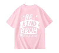 Camiseta gráfica para niñas, manga corta, camiseta casual, cómoda camiseta de verano para adolescentes, adolescentes y niños con mensaje positivo y estampado dulce, Rosa claro., 7-8 años
