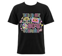 Camiseta gráfica retro de los años 80 - Camiseta de estilo vintage neón "I Love the 80's" con diseño de boombox y cassette, ajuste clásico, disfraz unisex de los años 80 para fiesta