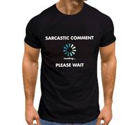 Camiseta gráfica sarcástica de manga corta para hombre, camiseta negra de manga corta para ropa de calle, Negro, S