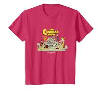 Camiseta gráfica The Cuphead Show! Boss Fight Camiseta, Niños, Rojo Jaspeado, 12 años