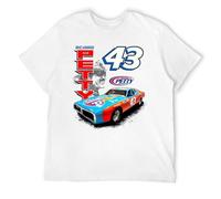 Camiseta gráfica vintage con el número 43 de carreras para hombre, camiseta retro para amantes de los coches, regalo clásico para fanáticos de la velocidad, Estilo blanco, M