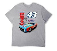 Camiseta gráfica vintage con el número 43 de carreras para hombre, camiseta retro para amantes de los coches, regalo clásico para fanáticos de la velocidad, Estilo gris, XL