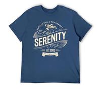 Camiseta gráfica vintage de ciencia ficción y aventura espacial, diseño de barco contrabandista para hombre, Navy-style, S