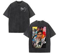 Camiseta Gráfica Vintage De Rapero Lavada Bad-Bunny, Camisetas Debi Tirar Mas Fotos DTMF, Camiseta De Gran Tamaño De Hip Hop a La Moda para Hombres Y Mujeres (D M)