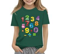 Camiseta grande de manga larga para niñas, para el Día del Número 2025, para la escuela, Día de las Matemáticas, ropa para amantes de las matemáticas, 10 niñas (verde, 3-4 años)