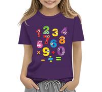 Camiseta grande de manga larga para niñas, para el Día del Número 2025, para la escuela, Día de las Matemáticas, ropa para amantes de las matemáticas, 10 niñas (morado, 2-3 años)