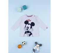 Camiseta gris de niño con estampado grande de Mickey