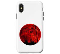 Camiseta Grunge Bats Flying Gothic Blood Red Moon Carcasa para iPhone X/XS