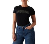 Camiseta GUESS Para Mujer Con Mangas Cortas Logo Lace Negra Talla S 385623