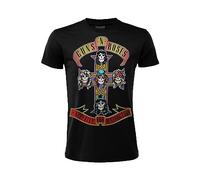 Camiseta Guns N Roses Appetite for Destruction - Hard Rock Band Oficial Álbum Disco Vinilo CD Unisex Hombre Mujer Negra Adulto Niño