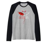 Camiseta Half Angel Half Devil con estampado gótico emo Camiseta Manga Raglan