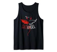 Camiseta Half Angel Half Devil con estampado gótico emo Camiseta sin Mangas