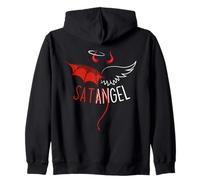 Camiseta Half Angel Half Devil con estampado gótico emo Sudadera con Capucha