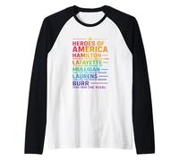 Camiseta Hamilton Revolution Legends Colorblast de Heroes of America Camiseta Manga Raglan