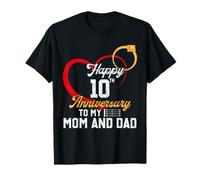 Camiseta Happy 10th Anniversary To My Mom and Dad Married Couples Camiseta