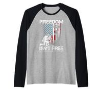 Camiseta Happy Memorial Day Freedom Isn'T Free 4th of July Camiseta Manga Raglan