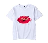 Camiseta Hazbin Hotel, Diseño Animado, Manga Corta, Negro y Blanco, Algodón