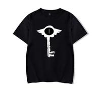 Camiseta Hazbin Hotel, Diseño Animado, Manga Corta, Negro y Blanco, Algodón