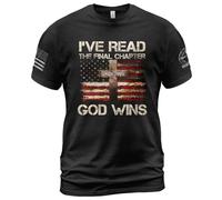 Camiseta He Leído El Capítulo Final Dios GANA, Religioso, Cristiano Divertido Camisetas Básicas Cómodo T-Shirt Deporte Shirts para Running Viajes Camping L