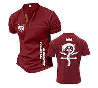Camiseta Henley De Entrenamiento para Hombre F.u.ll.me.t.al Al.ch.e.mi.st Camiseta Manga Corta Ropa Interior Ligera Polos Estampados Suaves-JHonSe||x_l