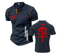 Camiseta Henley De Entrenamiento para Hombre F.u.ll.me.t.al Al.ch.e.mi.st Camiseta Manga Corta Ropa Interior Ligera Polos Estampados Suaves-ZQinSe||XX_l