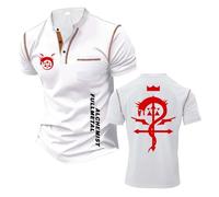 Camiseta Henley De Entrenamiento para Hombre F.u.ll.me.t.al Al.ch.e.mi.st Camiseta Manga Corta Ropa Interior Ligera Polos Estampados Suaves-BaiSe||l