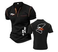 Camiseta Henley De Manga Corta Hombre Ideal para Entrenar En I.s.l.e of M.a.n T..T Camisetas Polo Estampadas Elástica Ropa Cómoda Media Estilo Urban-HeiSe||XX_l
