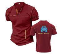 Camiseta Henley Manga Corta para Hombre De D.R.OI.T AU B.UT Chándal Estampado Secado Rápido Polos Colores Contrastantes Camisetas Suaves Ropa Cómoda-JHonSe||s