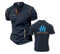 Camiseta Henley Manga Corta para Hombre De D.R.OI.T AU B.UT Chándal Estampado Secado Rápido Polos Colores Contrastantes Camisetas Suaves Ropa Cómoda-ZQinSe||s