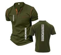 Camiseta Henley para Hombre Corte Ajustado Camiseta Interior K.e.NW.o.RT.h Colores Contrastantes De Manga Corta Polos Suaves Estampada Ropa Casual Media-JunlvSe||XX_l