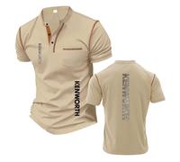 Camiseta Henley para Hombre Corte Ajustado Camiseta Interior K.e.NW.o.RT.h Colores Contrastantes De Manga Corta Polos Suaves Estampada Ropa Casual Media-KQiSe||3X_l