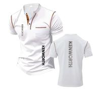 Camiseta Henley para Hombre Corte Ajustado Camiseta Interior K.e.NW.o.RT.h Colores Contrastantes De Manga Corta Polos Suaves Estampada Ropa Casual Media-BaiSe||3X_l