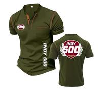 Camiseta Henley para Hombre Ropa De Calle con Costuras In.di.an.Ap.OL.is 500 Corte Entallado Superior Gráfica Manga Corta Polos Suaves Camisetas-JunlvSe||m