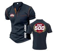 Camiseta Henley para Hombre Ropa De Calle con Costuras In.di.an.Ap.OL.is 500 Corte Entallado Superior Gráfica Manga Corta Polos Suaves Camisetas-ZQinSe||XX_l