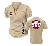 Camiseta Henley para Hombre Ropa De Calle con Costuras In.di.an.Ap.OL.is 500 Corte Entallado Superior Gráfica Manga Corta Polos Suaves Camisetas-KQiSe||l