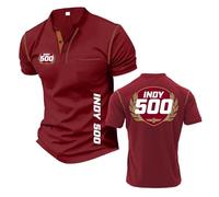 Camiseta Henley para Hombre Ropa De Calle con Costuras In.di.an.Ap.OL.is 500 Corte Entallado Superior Gráfica Manga Corta Polos Suaves Camisetas-JHonSe||3X_l