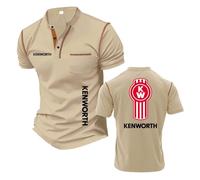 Camiseta Henley Secado Rápido Hombre Estilo Urbano K.e.NW.o.RT.h Camisetas Polo Gráficas De Manga Corta con Cuello Alto Cómodas Ideales para Fitness-KQiSe||s