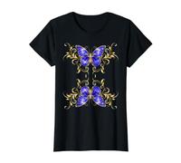 Camiseta Hippie Flower Power Kawaii con Flores Florales y Mariposas Rosas Camiseta gráfica económica, Mujer, Negro, M