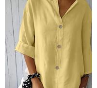 Camiseta holgada casual de moda para mujer, para outfits de vacaciones | Diseño decorativo con botones