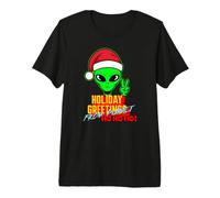 Camiseta Holiday Greetings from Planet Ho Ho Ho Alien Peace Camiseta Premium