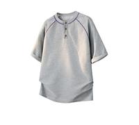Camiseta Hombre 2026 Color Contraste Camiseta Manga Corta Hombre Malla Retro Diseño Puntada Visible Parche Hombro Movimiento Inspirado Deportivo Moderno Urbano Informal Casual