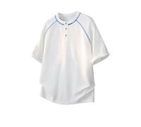 Camiseta Hombre 2026 Color Contraste Camiseta Manga Corta Hombre Malla Retro Diseño Puntada Visible Parche Hombro Movimiento Inspirado Deportivo Moderno Urbano Informal Casual