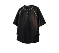 Camiseta Hombre 2026 Color Contraste Camiseta Manga Corta Hombre Malla Retro Diseño Puntada Visible Parche Hombro Movimiento Inspirado Deportivo Moderno Urbano Informal Casual